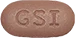 GSIと書かれた褐色の錠剤