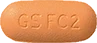 GS FC2と書かれたオレンジ色の錠剤