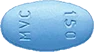 MVC 150と書かれた青色の錠剤