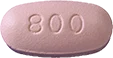 800と書かれたピンク色の錠剤