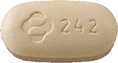 RAL600mg, 242と刻印した茶色の錠剤