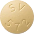 SV 572と書かれた黄色の丸い錠剤