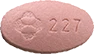 RAL400mg, 227と刻印ピンク色の錠剤