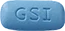 GSIと書かれた青色の錠剤