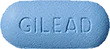 GILEADと書かれた青色の錠剤